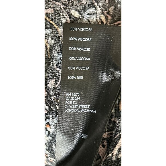 Maeve Black Floral Print Long Sleeve Mini Dress Size Med - Picture 8 of 10